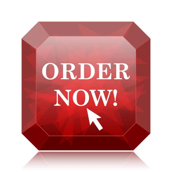 Order now icon, red website button on white background