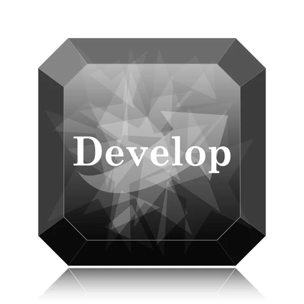 Desenvolver Ícone Botão Site Preto Fundo Branco — Fotografia de Stock