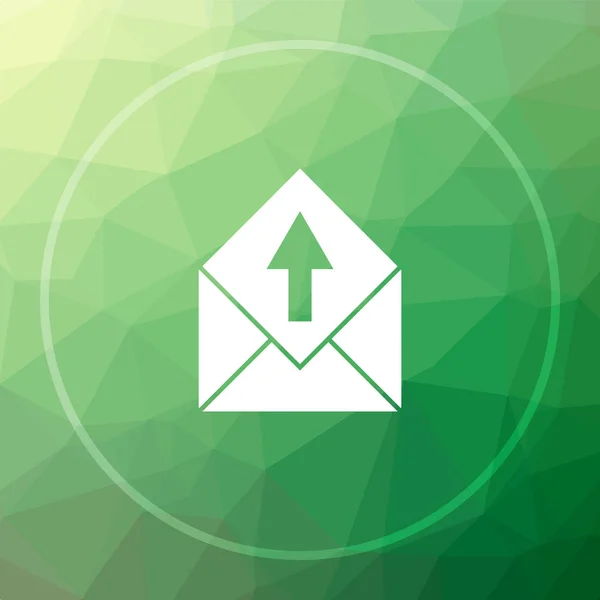 Send Mail Icon Send Mail Website Button Green Low Poly — Stock Photo, Image