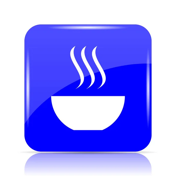 Soup Icon Blue Website Button White Background — Stock Photo, Image