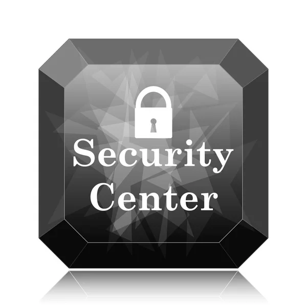 Icono Del Centro Seguridad Botón Del Sitio Web Negro Sobre — Foto de Stock