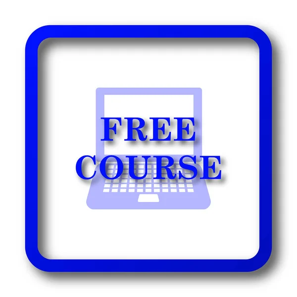 Ücretsiz Ders Simgesi Ücretsiz Ders Web Sitesi Düğmesini Beyaz Arka — Stok fotoğraf