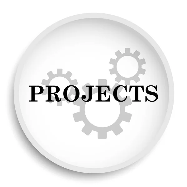 Projekt Ikonen Projekt Webbplats Knappen Vit Bakgrund — Stockfoto