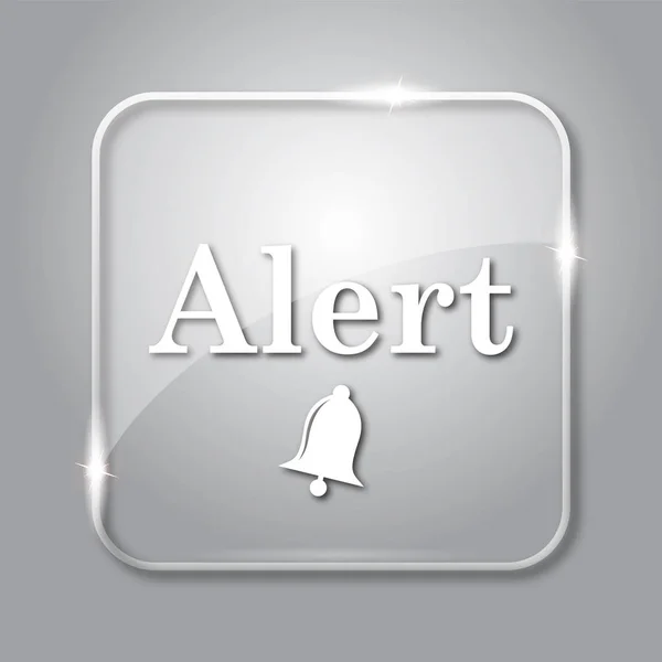 Ikona Alarmu Przezroczysty Przycisk Internet Szarym Tle — Zdjęcie stockowe