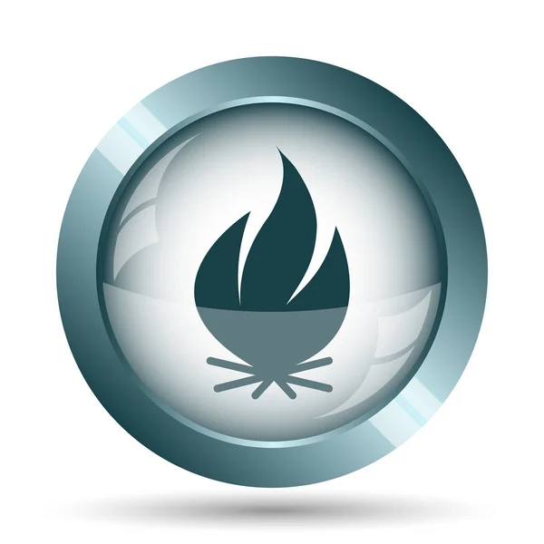 Fire Icon Internet Button White Background — Stock Photo, Image