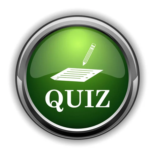 Quiz Ikona Quiz Strony Przycisk Białym Tle — Zdjęcie stockowe