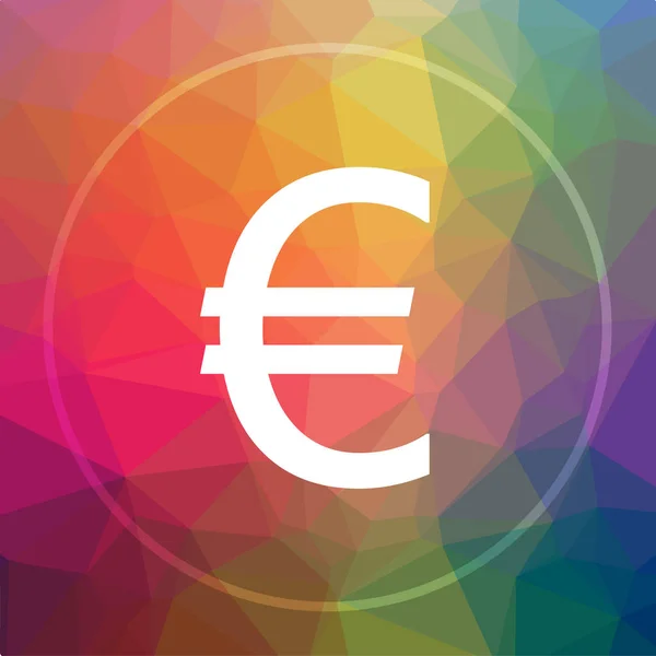 Euro Symbol Euro Website Taste Auf Low Poly Hintergrund — Stockfoto