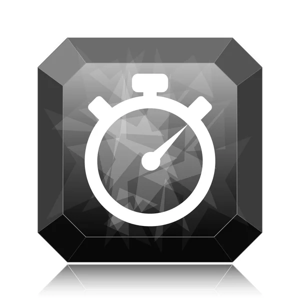 Timer Symbol Schwarzer Website Knopf Auf Weißem Hintergrund — Stockfoto