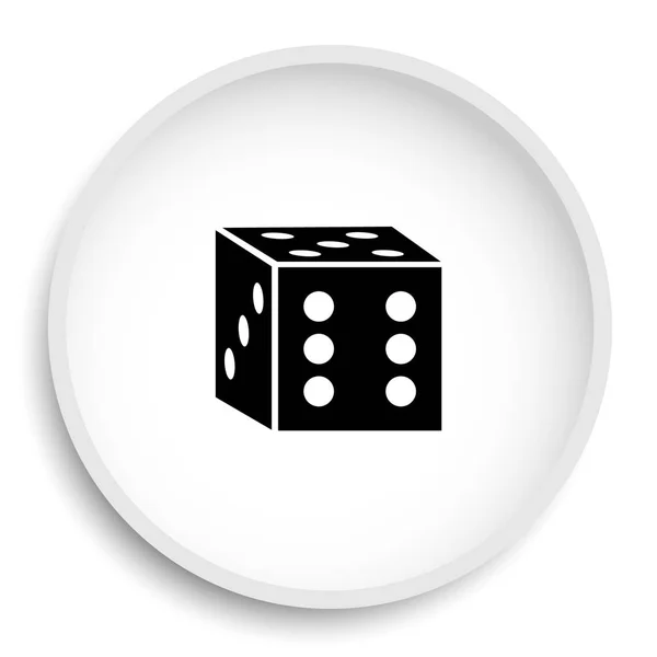 骰子图标 骰子网站按钮白色背景 — 图库照片