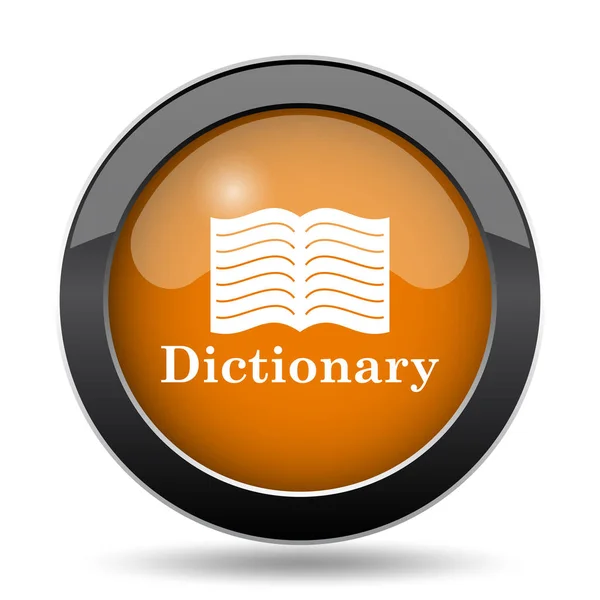 辞書アイコン 白い背景の上の辞書サイト ボタン — ストック写真