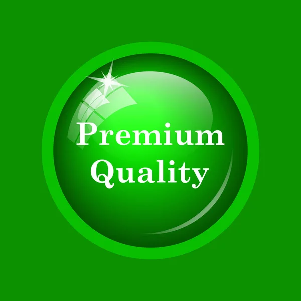 Icono Calidad Premium Botón Internet Sobre Fondo Verde — Foto de Stock