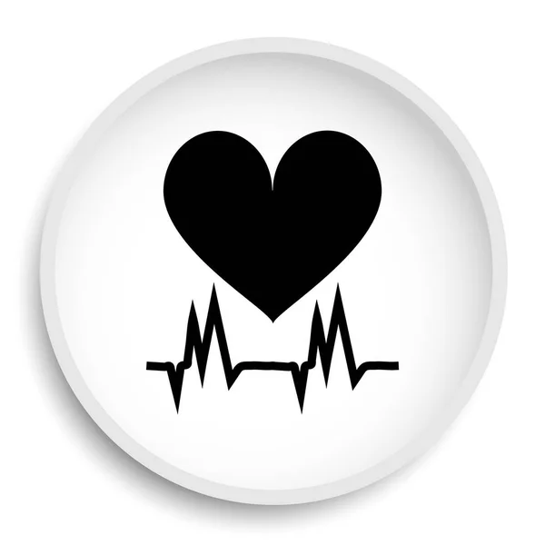 心脏图标网站按钮白色背景 — 图库照片