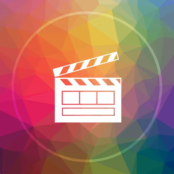 Pictogram Van Film Film Website Knop Lage Poly Achtergrond — Stockfoto