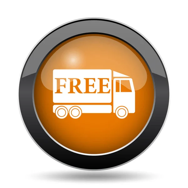 Free Delivery Truck Icon Free Delivery Truck Website Button White — Stock Photo, Image