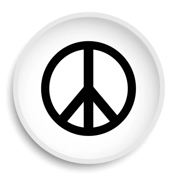 Ειρήνη Ιστοσελίδα Εικονίδιο Κουμπί Λευκό Φόντο — Φωτογραφία Αρχείου