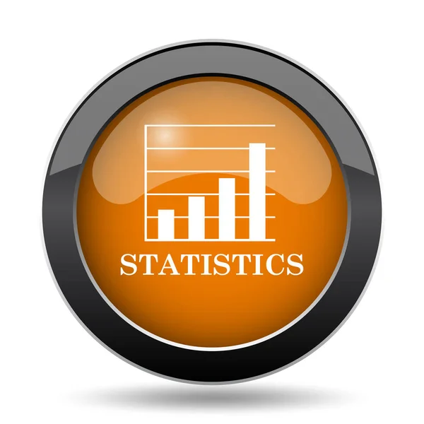 Ícone Estatísticas Estatísticas Botão Site Fundo Branco — Fotografia de Stock
