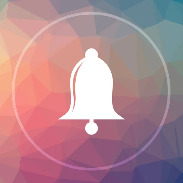 Bell icon. Bell website button on low poly background