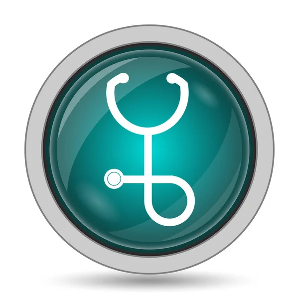 Stethoskop Symbol Website Taste Auf Weißem Hintergrund — Stockfoto
