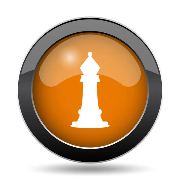 象棋图标 在白色背景下的国际象棋网站按钮 — 图库照片