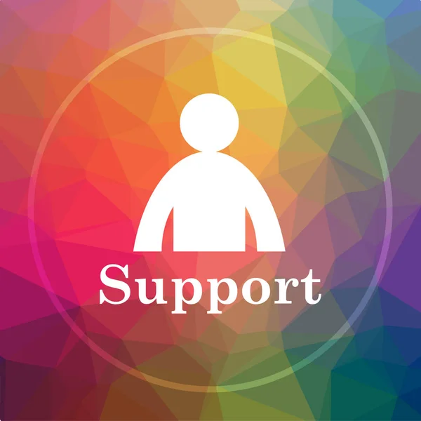 Support Icon Support Website Button Low Poly Background — Stock Photo, Image