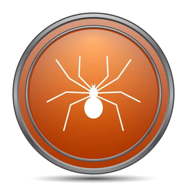 Icône Araignée Bouton Internet Orange Sur Fond Blanc — Photo