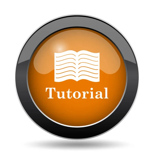 Icona Del Tutorial Tutorial Pulsante Del Sito Web Sfondo Bianco — Foto Stock