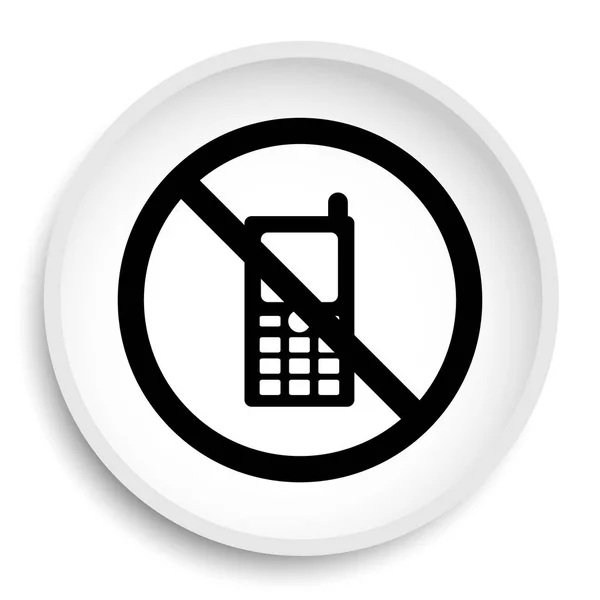 Mobile Phone Restricted Icon Mobile Phone Restricted Website Button White — Stock Photo, Image