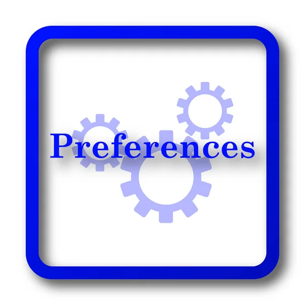 Ikonę Preferencje Przycisk Strony Preferencje Białym Tle — Zdjęcie stockowe