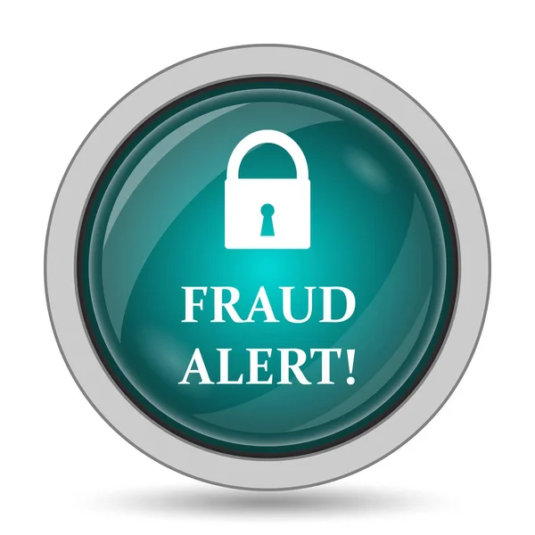 Fraud alert icon, website button on white background