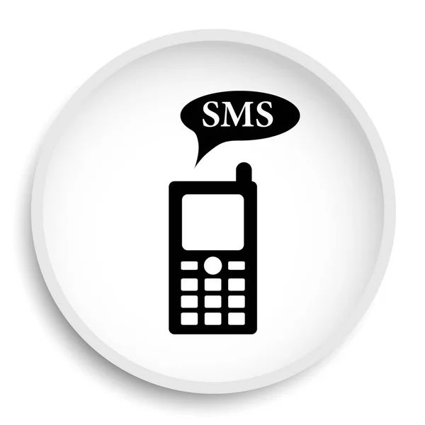 Sms Simgesi Sms Web Sitesi Düğmesini Beyaz Arka Plan Üzerinde — Stok fotoğraf