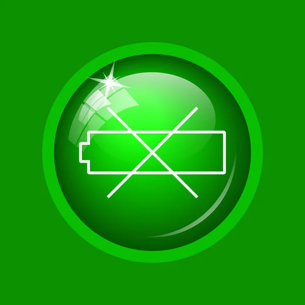 Lege Batterijpictogram Internet Knop Groene Achtergrond — Stockfoto