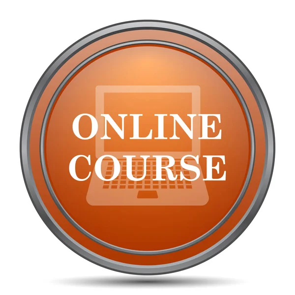 Online Course Icon Orange Internet Button White Background — Stock Photo, Image