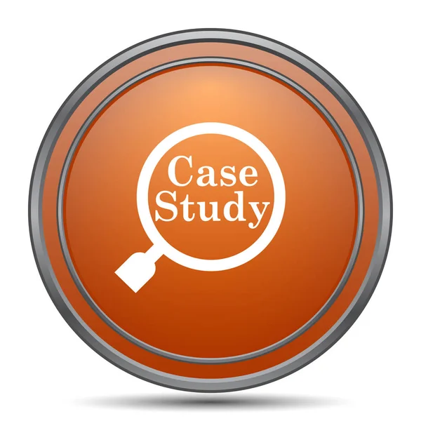 Case Study Icon Orange Internet Button White Background — Stock Photo, Image