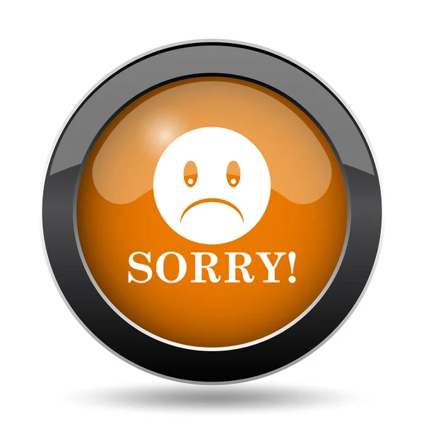 Συγγνώμη Εικονίδιο Συγγνώμη Ιστοσελίδα Κουμπί Λευκό Φόντο — Φωτογραφία Αρχείου