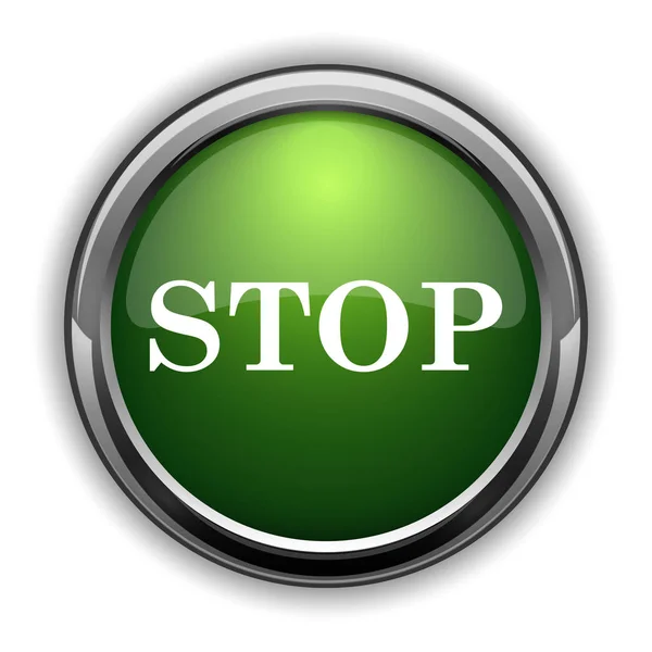 Detener Icono Detener Botón Del Sitio Web Sobre Fondo Blanco — Foto de Stock