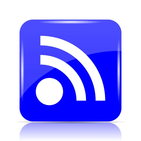 Icono Signo Rss Botón Azul Del Sitio Web Sobre Fondo — Foto de Stock