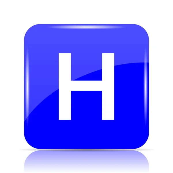 Icono Del Hospital Botón Azul Del Sitio Web Sobre Fondo —  Fotos de Stock