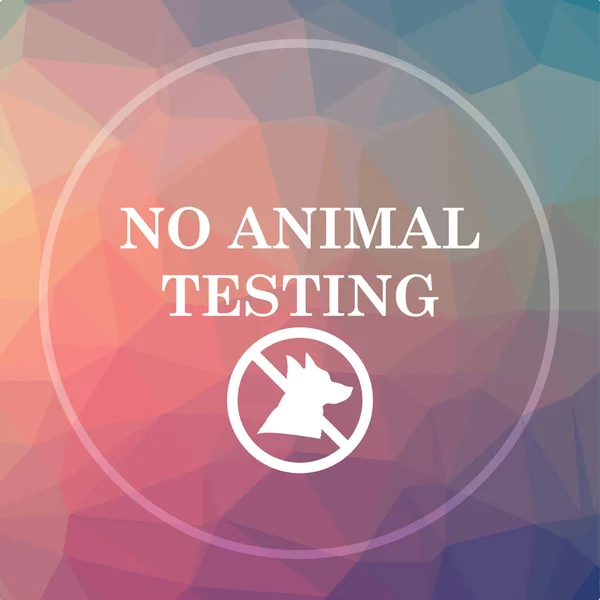 No animal testing icon. No animal testing website button on low poly background