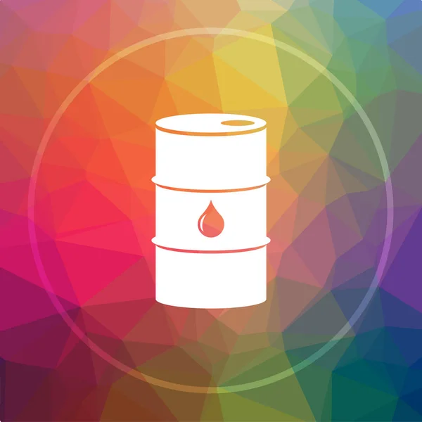 Oil barrel icon. Oil barrel website button on low poly background