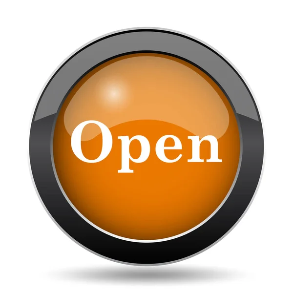 Ikonu Otevřít Tlačítko Otevřít Webové Stránky Bílém Pozadí — Stock fotografie