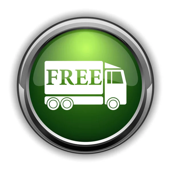 Free delivery truck icon. Free delivery truck website button on white background