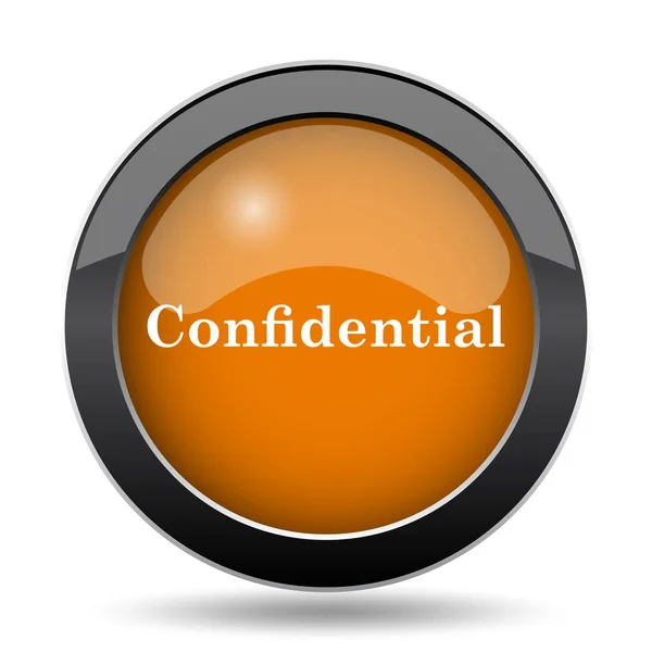 Icono Confidencial Botón Del Sitio Web Confidencial Sobre Fondo Blanco — Foto de Stock