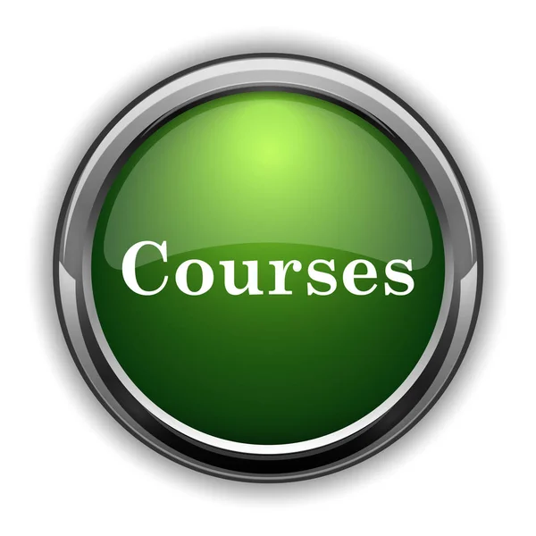 Μαθήματα Εικονίδιο Μαθήματα Ιστοσελίδα Κουμπί Λευκό Φόντο — Φωτογραφία Αρχείου