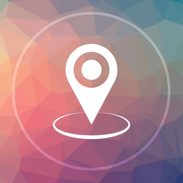 Pin Location Icon Pin Location Website Button Low Poly Background — Stock Photo, Image