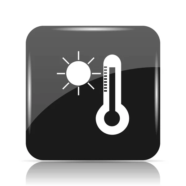 Εικονίδιο Ήλιου Και Θερμόμετρο Κουμπί Internet Άσπρο Φόντο — Φωτογραφία Αρχείου