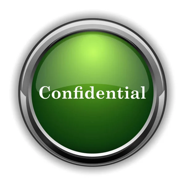 Icono Confidencial Botón Del Sitio Web Confidencial Sobre Fondo Blanco —  Fotos de Stock