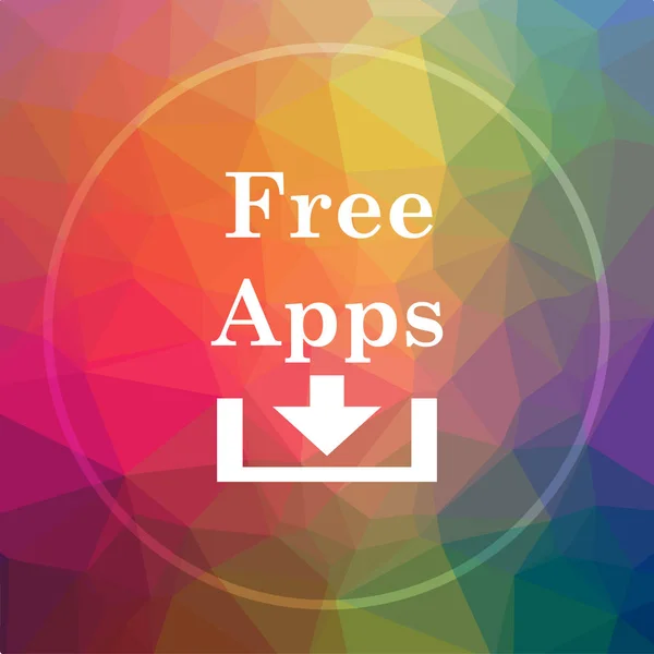 Free apps icon. Free apps website button on low poly background