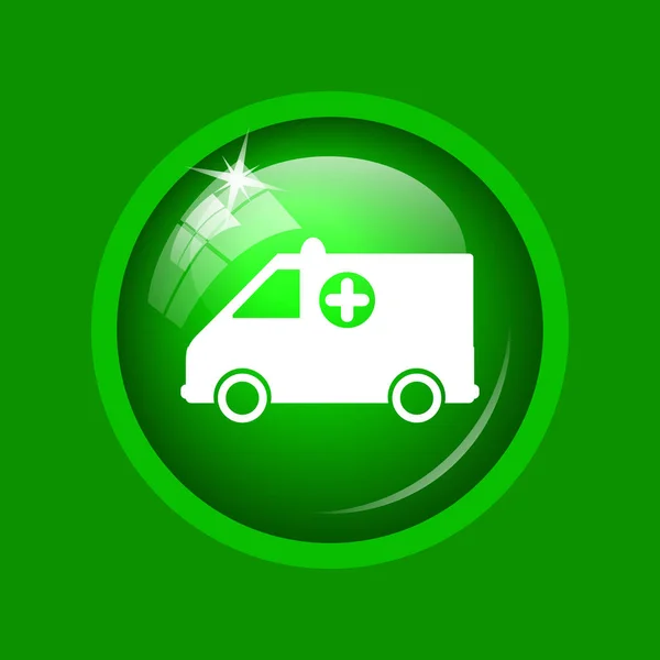 Ambulance Icon Internet Button Green Background — Stock Photo, Image