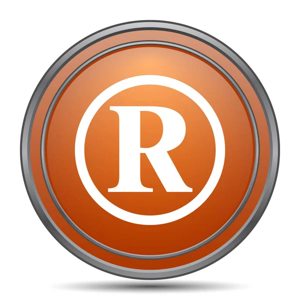 Registered Mark Icon Orange Internet Button White Background — Stock Photo, Image