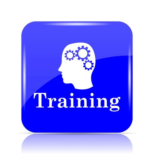 Training Icon Blue Website Button White Background — Stock Photo, Image